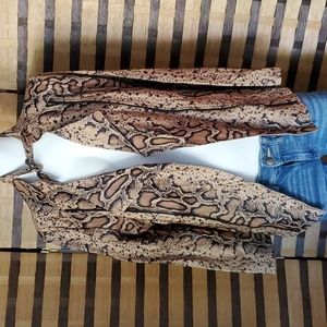 VENUS Snake Print Jacket - Brown and Tan